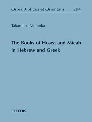 cover image of The Books of Hosea and Micah in Hebrew and Greek